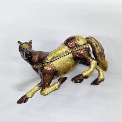 Metal Horse Shaped Jewellery Box - 11cm Long