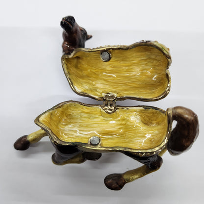 Metal Horse Shaped Jewellery Box - 11cm Long