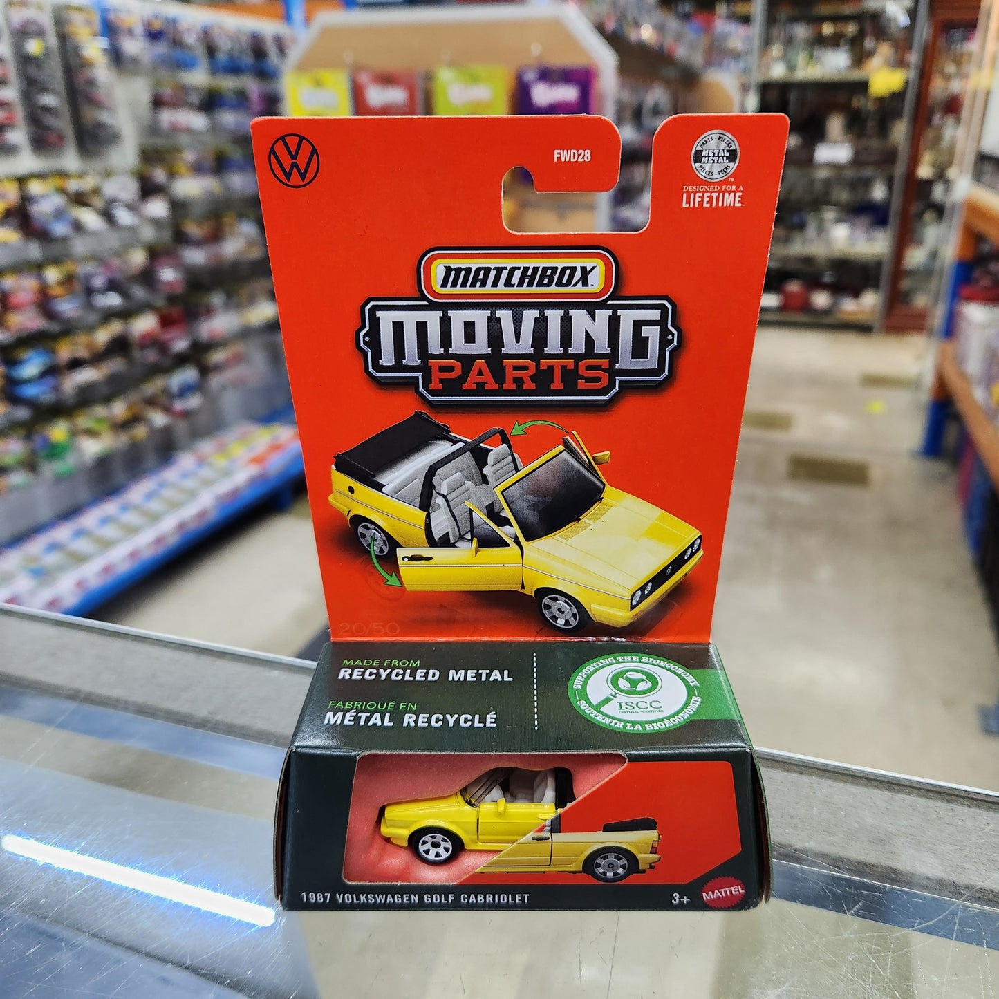 Matchbox - Moving Parts - 1987 Volkswagen Golf Cabriolet (Yellow)