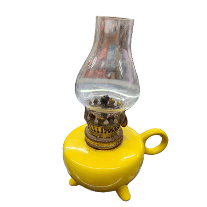 Yellow Miniature Oil Lamp - 15cm