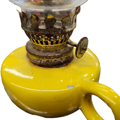 Yellow Miniature Oil Lamp - 15cm