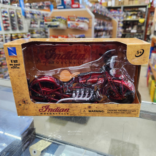 New Ray - 1930 Indian  Four Motorcycle (Burgundy) -1:12 Scale