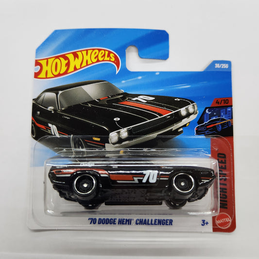 Hot Wheels - 1970 Dodge Hemi Challenger #70 (Black) - Short Card