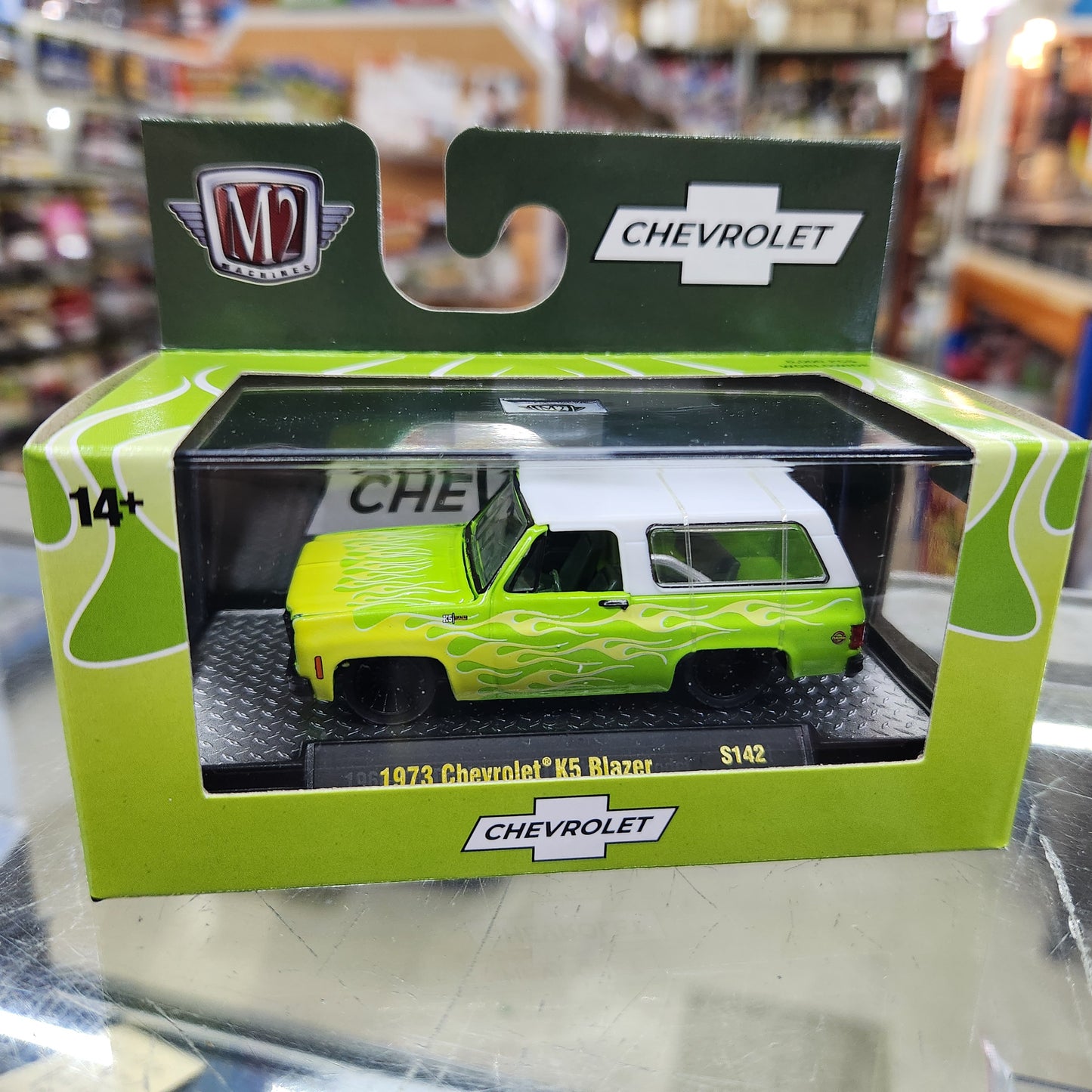 M2 Machines - 'Auto-Thentics' Mix 142 - 1973 Chevrolet K5 Blazer (Lime Flames)