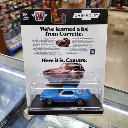 M2 Machines - 'Auto-Drivers' Mix 115 - 1971 Chevrolet Camaro SS 350 (Blue)