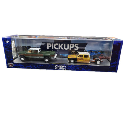 M2 Machines - 'Auto-Haulers' Mix 90 - 1973 Chevy Cheyenne Super 30 + 1975 Chevy Silverado 30 4x4