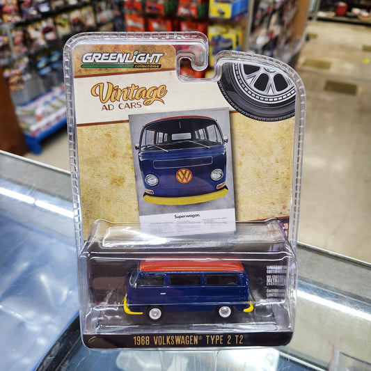 Greenlight - 'Vintage Ad Cars' Series 10 - 1968 Volkswagen Type 2 T2 (Navy)