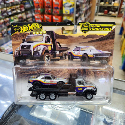 Hot Wheels - Team Transport - '67 Chevy Off Road Tout-Terrain Camaro/Flat Bed Truck