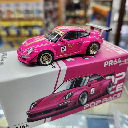 Pop Race - RWB 997 #12 'Ava Hotel' (Pink) - 1:64 Scale