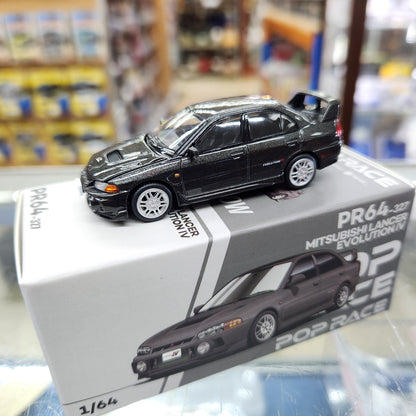 Pop Race - Mitsubishi Lancer Evolution IV (Dark Grey) - 1:64 Scale