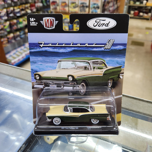 M2 Machines - 'Auto-Drivers' Mix 130 - 1957 Ford Fairlane 500 (Green/Cream)