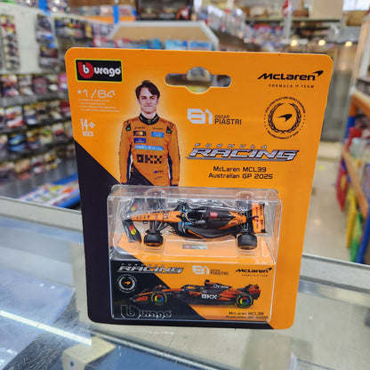 Bburago - Formula Racing - 2025 McLaren MCL39 with Collector Box - #81 Oscar Piastri
