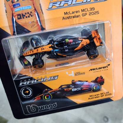 Bburago - Formula Racing - 2025 McLaren MCL39 with Collector Box - #4 Lando Norris