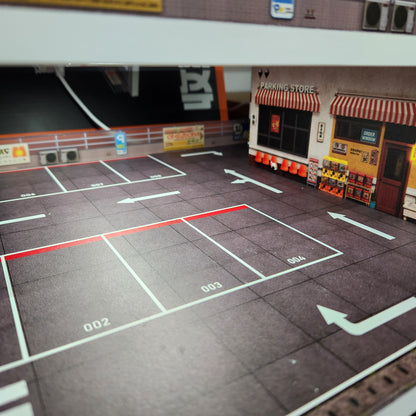 Diorama - 2 Level Parking Garage with Ramps and Cafe