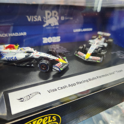 Hot Wheels Premium - 2025 Formula 1 Visa Cash App Racing Bulls F1 Team - 2 Pack (Mix 1)