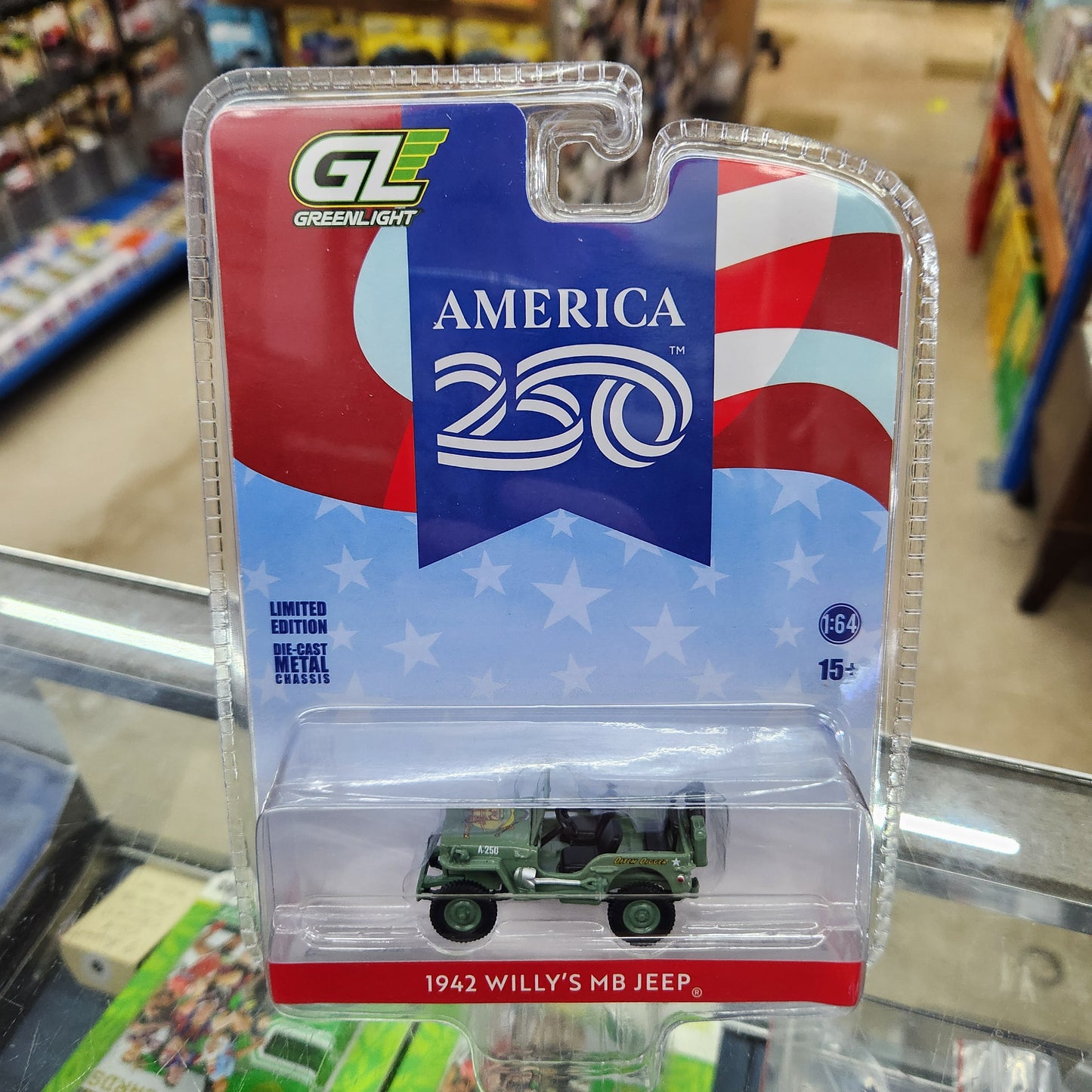 Greenlight - America 250 - 1942 Willys MB Jeep - 1:64 Scale