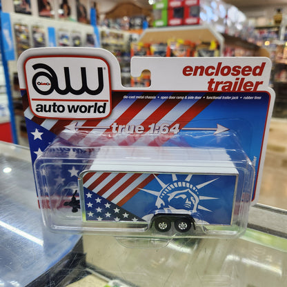 Auto World - Enclosed Trailer 'Patriotic' - 1:64 Scale