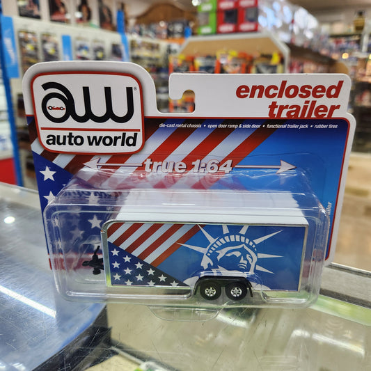 Auto World - Enclosed Trailer 'Patriotic' - 1:64 Scale
