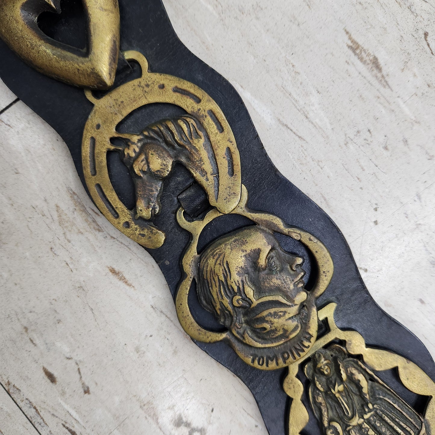 Vintage Horse Brass and Strap - Set of 6