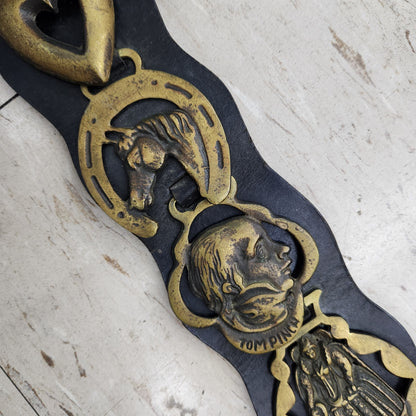 Vintage Horse Brass and Strap - Set of 6