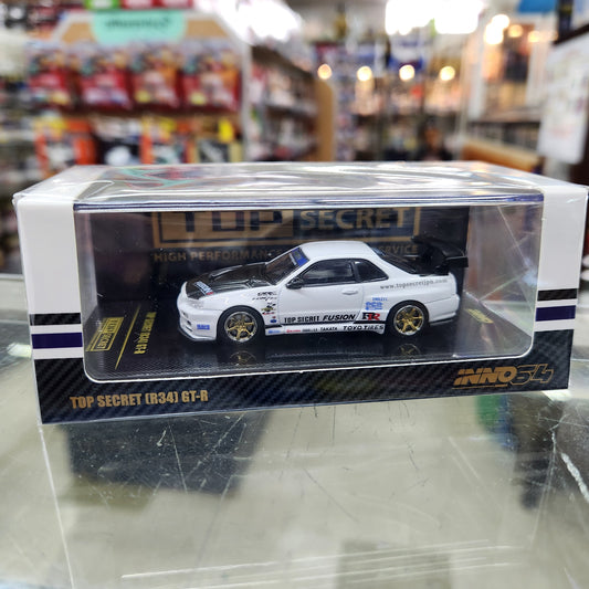 INNO64 - Nissan Skyline GT-R (R34) Top Secret (White) - 1:64 Scale
