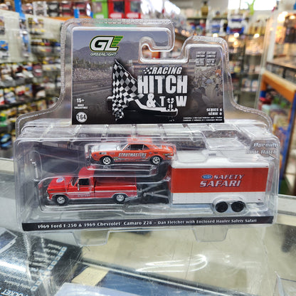 Greenlight - Racing 'Hitch & Tow' Series 6 - 1969 Ford F-250 & 1969 Camaro with Trailer