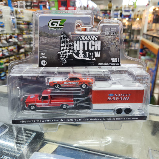 Greenlight - Racing 'Hitch & Tow' Series 6 - 1969 Ford F-250 & 1969 Camaro with Trailer