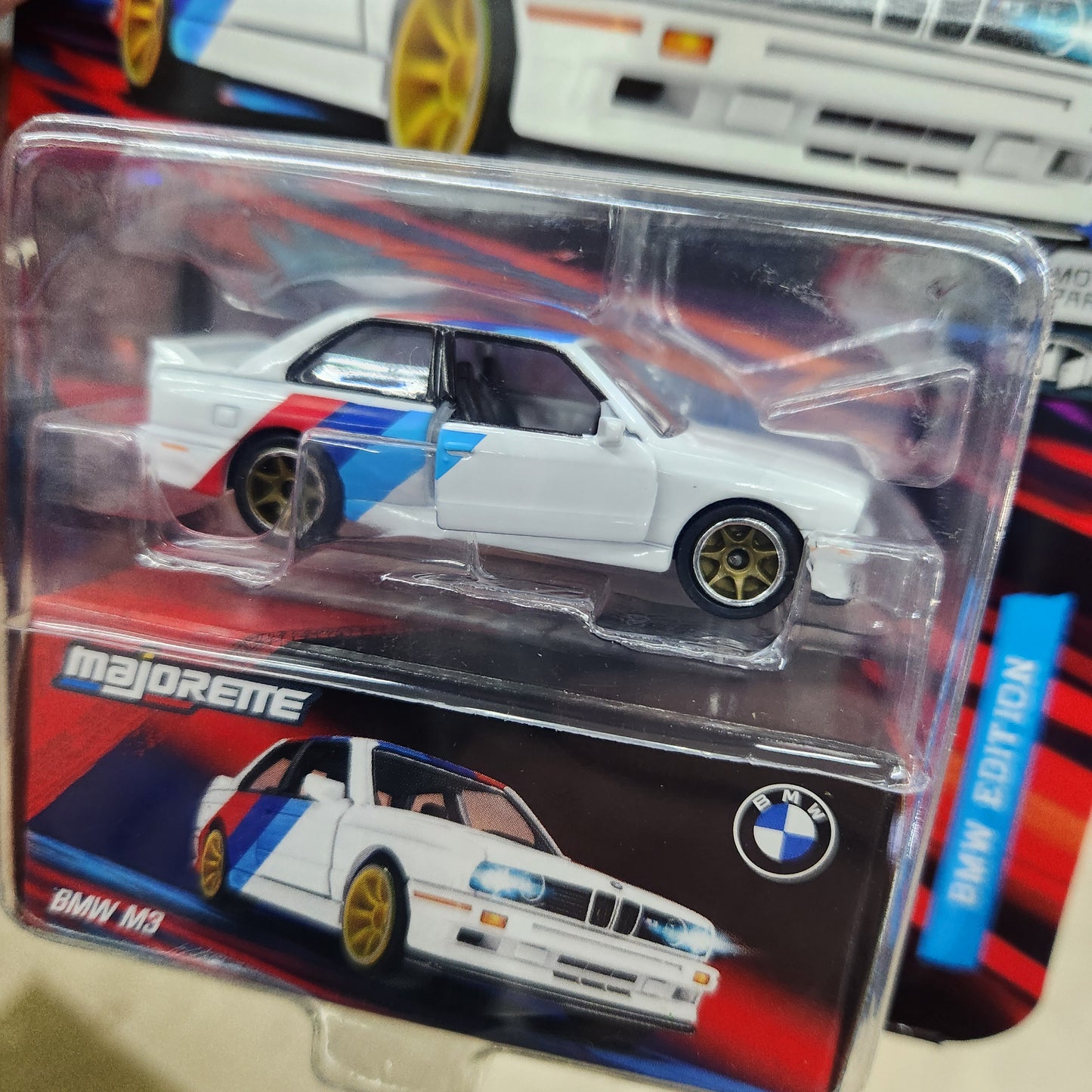 Majorette - BMW Deluxe Cars - BMW M3 (E30) - Red/White/Blue - 1:64 Scale