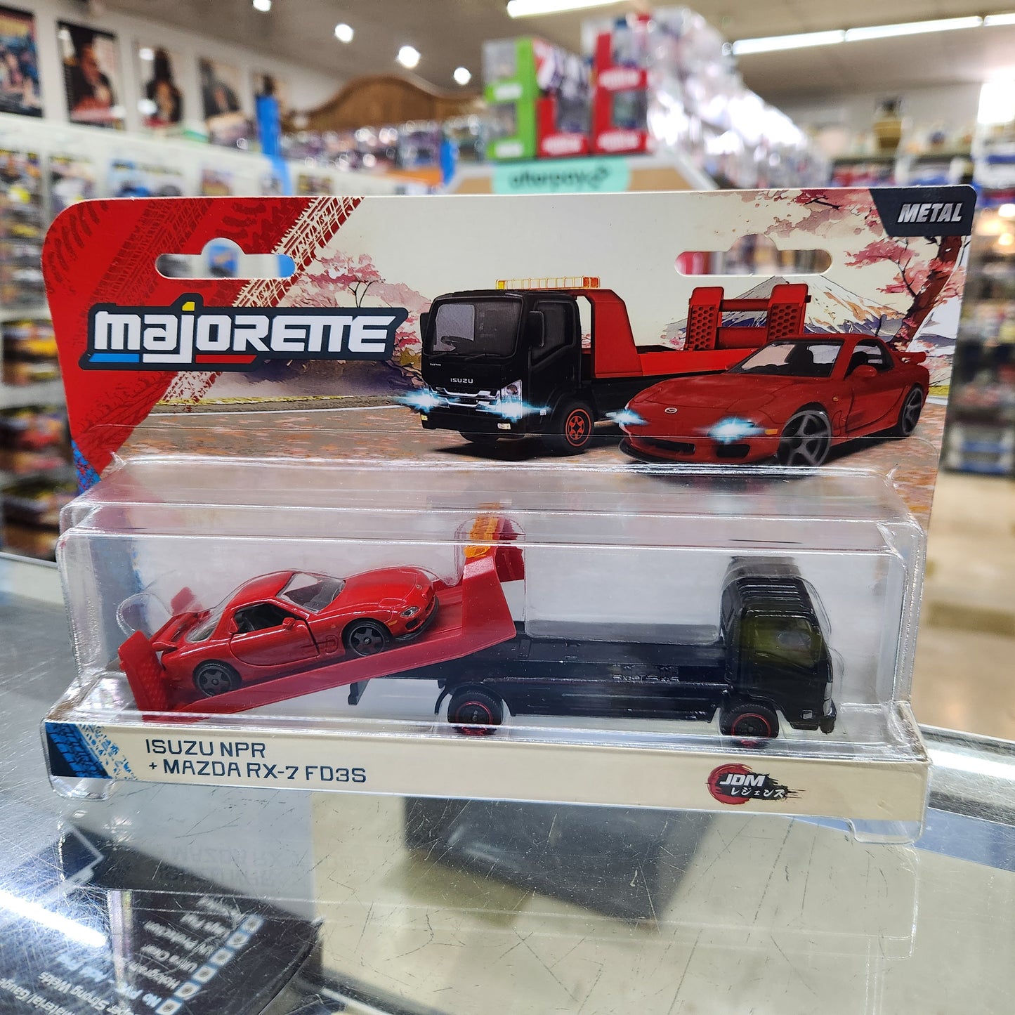 Majorette - JDM Legends Car Transporter - Mazda RX-7 (FD3S) + Isuzu NPR