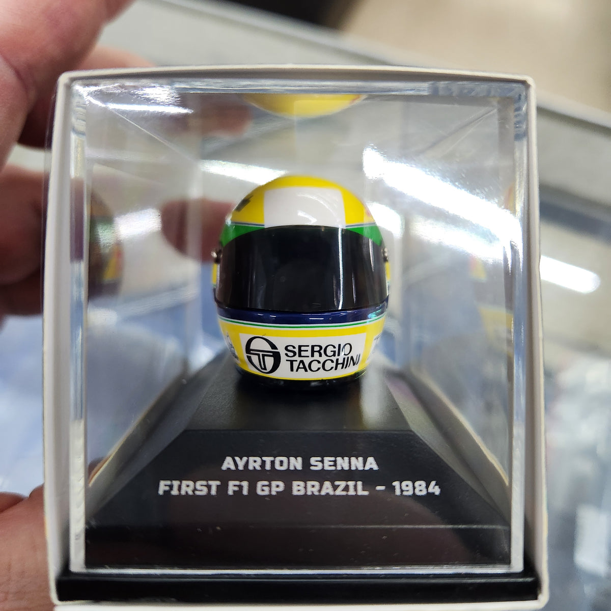 Minichamps - Ayrton Senna Helmet 1984 Brazil GP (First F1 ) - 1:8 Scale