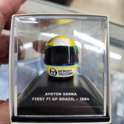 Minichamps - Ayrton Senna Helmet 1984 Brazil GP (First F1 ) - 1:8 Scale
