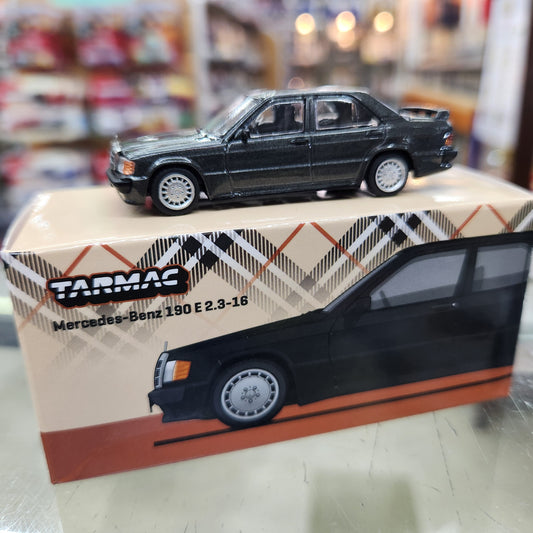 Tarmac Works - Mercedes-Benz 190e 2.3-1.6 (Blue/Black) - 1:64 Scale