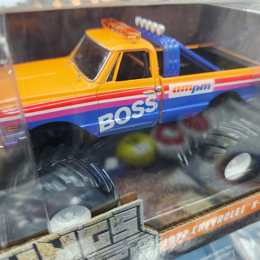 Greenlight - Kings of Crunch Monster Trucks (Series 2) - 1972 Chevrolet K-10 'AM/PM Boss' - 1:43 Scale