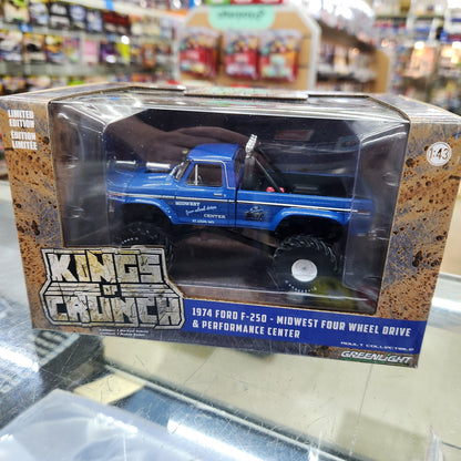 Greenlight - Kings of Crunch Monster Trucks (Series 3) - 1974 Ford F-250 'Midwest 4WD Center' - 1:43 Scale