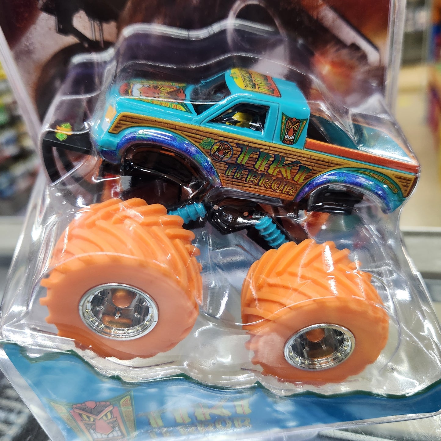 Johnny Lightning - Monster Truck - 'Tiki Terror' (Orange Wheels) - 1:43 Scale