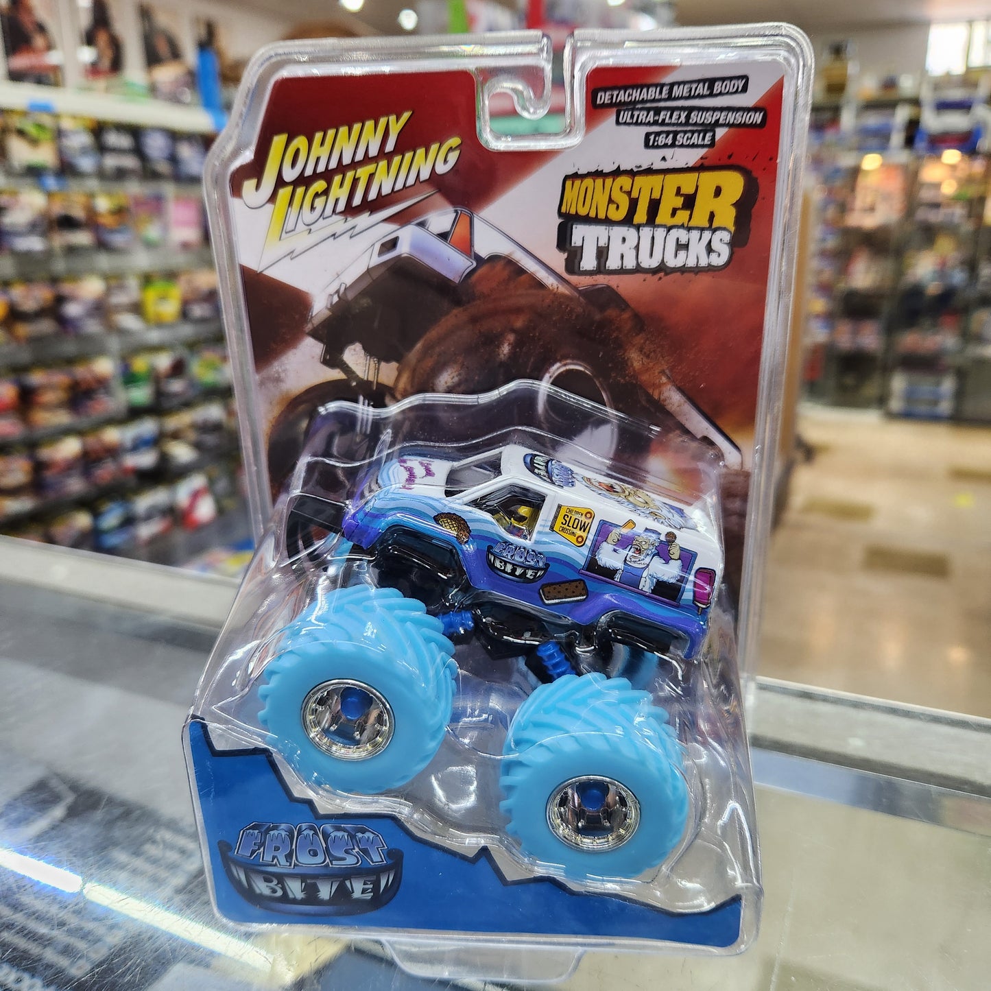 Johnny Lightning - Monster Truck - 'Frost Bite' (Blue Wheels) - 1:43 Scale