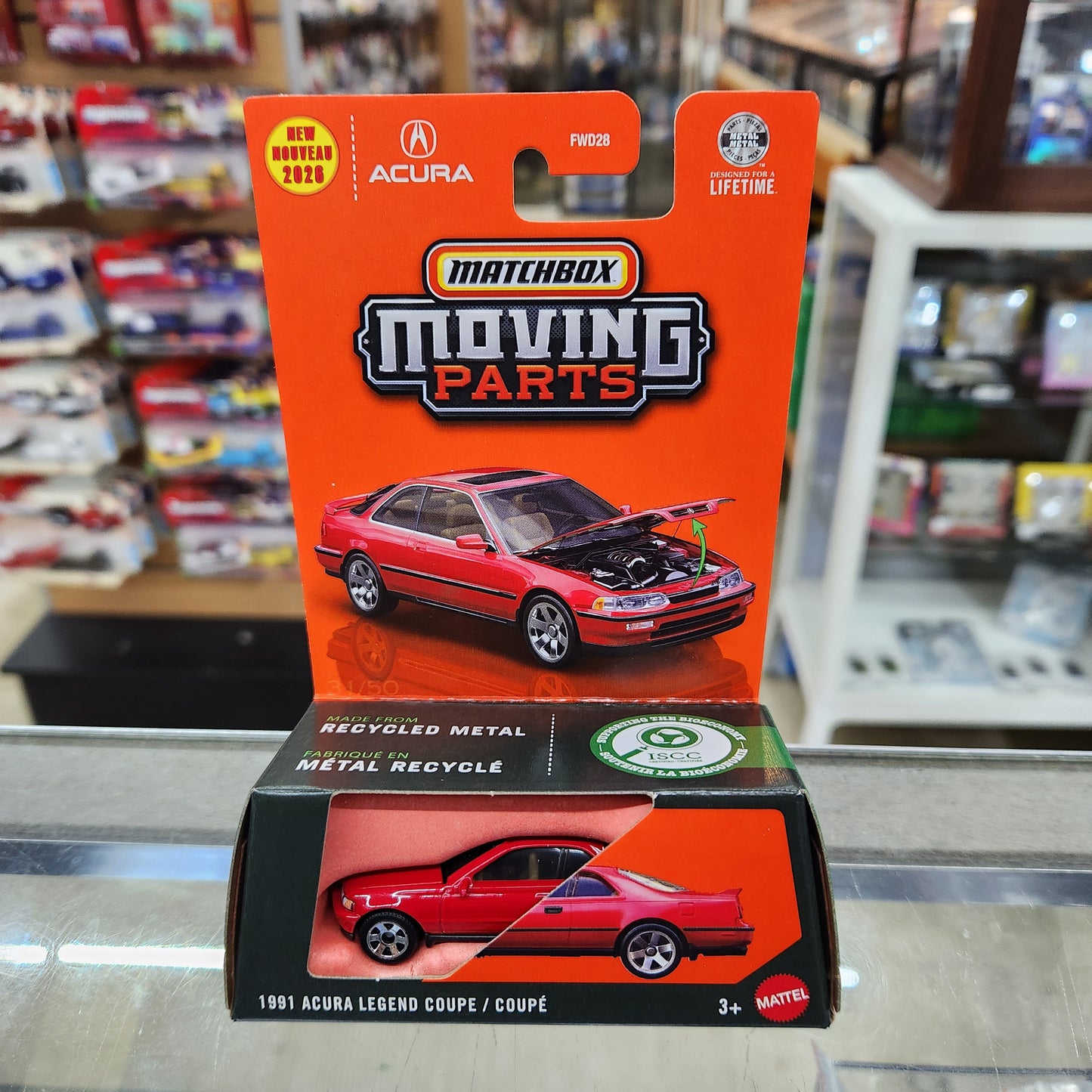 Matchbox - Moving Parts - 1991 Acura (Honda) Legend Coupe (Red) - 1:64 Scale