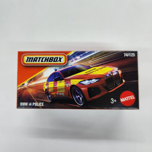 Matchbox - 2026 Power Grabs - BMW i4 Police (Red/Yellow)