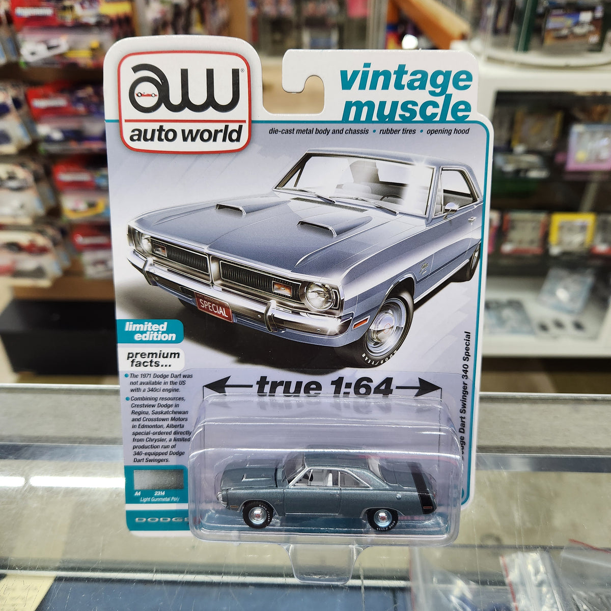 Auto World - 2022 Premium Series R2 Vers A. - 1971 Dodge Swinger 340 Special - 1:64 Scale