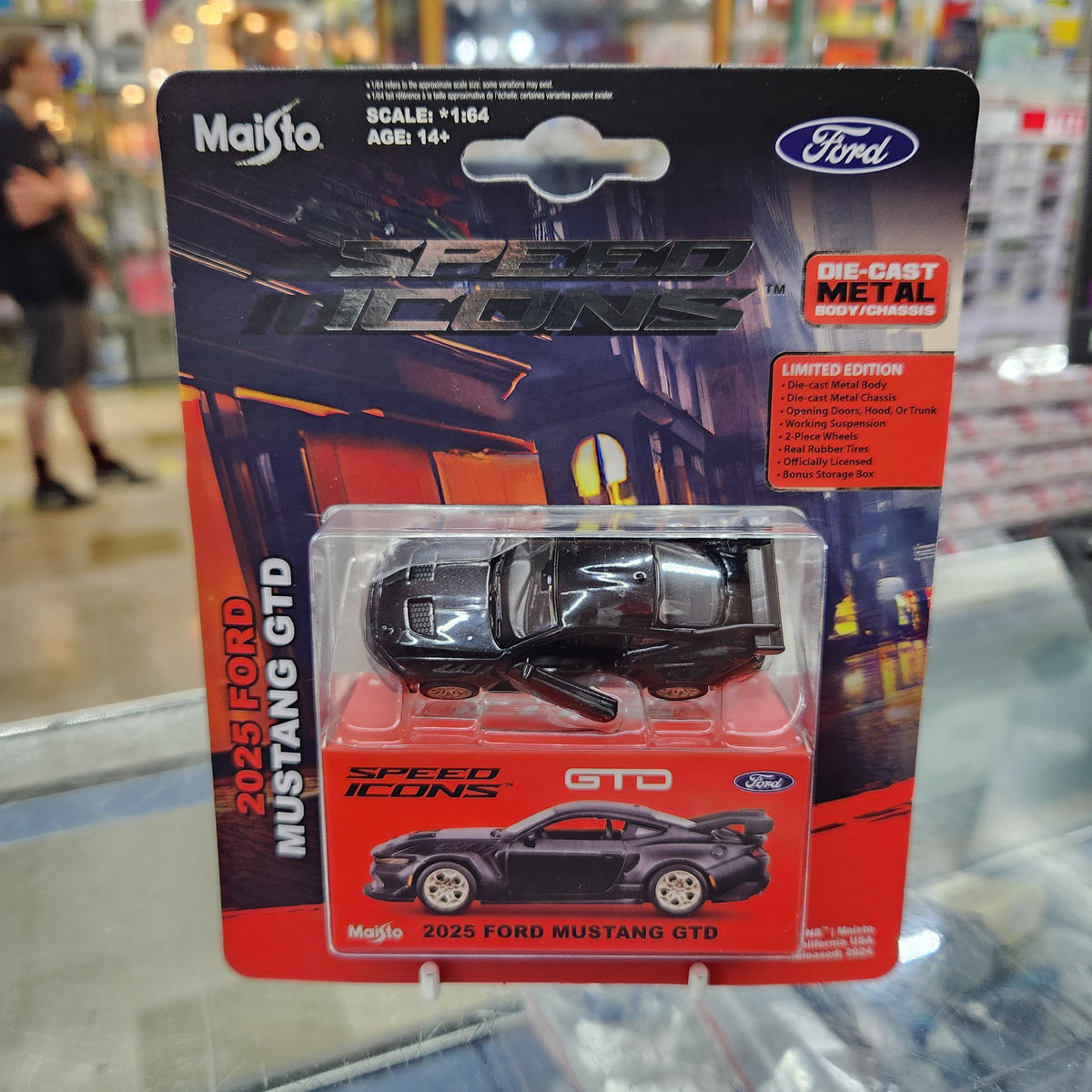 Maisto - 'Speed Icons' - 2025 Ford Mustang GTD (Black) - 1:64 Scale