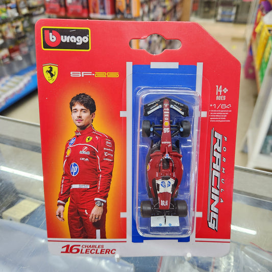 Bburago - Formula Racing - 2025 Ferrari F1 Team SF-25 - #16 Charles Leclerc - 1:64 Scale