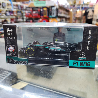 Bburago - 2025 Mercedes-AMG F1 Formula 1 Team W16 - #12 Kimi Antonelli - 1:43 Scale