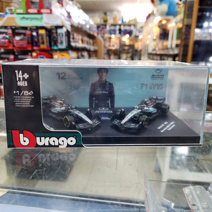 Bburago - 2025 Mercedes-AMG F1 Formula 1 W16 - Twin Pack - #12 Kimi Antonelli