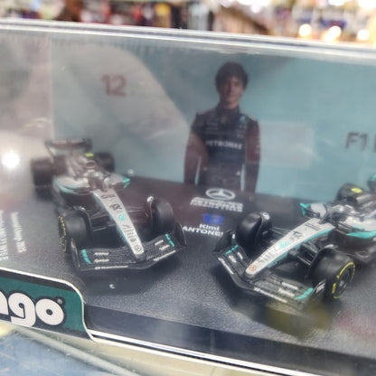 Bburago - 2025 Mercedes-AMG F1 Formula 1 W16 - Twin Pack - #12 Kimi Antonelli