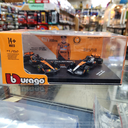 Bburago - 2025 McLaren F1 Formula 1 Team  MCL39 - Twin Pack - #81 Oscar Piastri