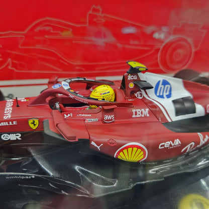 Bburago - 2025 Ferrari F1 Formula 1 Team SF-25 with Acrylic Display Box - #44 Lewis Hamlton
