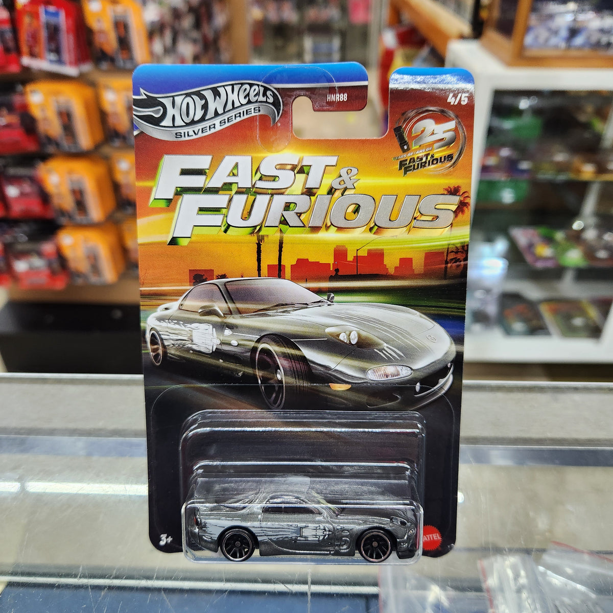 Hot Wheels - Fast & Furious: Silver Anniversary Series - 1995 Mazda RX-7 (Metalflake Grey)