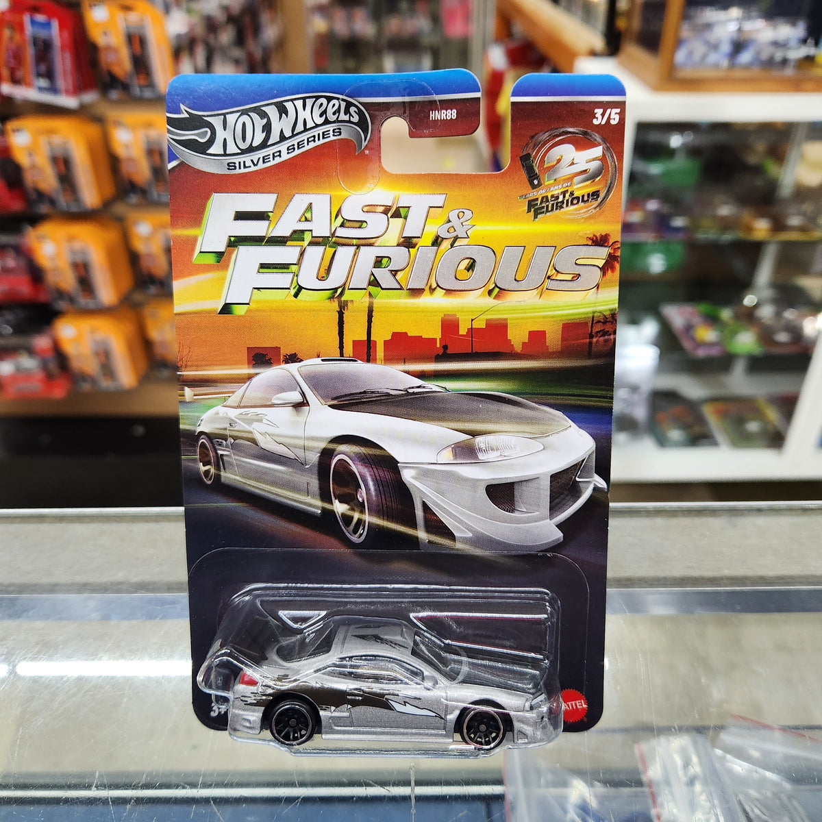 Hot Wheels - Fast & Furious: Silver Anniversary Series - 1995 Mitsubishi Eclipse (Metalflake Silver)