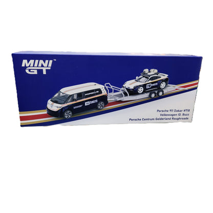 MiniGT - Porsche 911 Dakar #718 + VW ID. Buzz 'Porsche Centrum' Set
