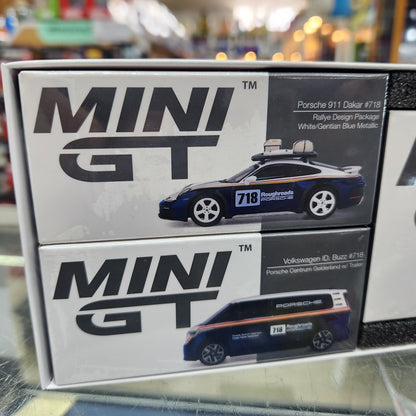 MiniGT - Porsche 911 Dakar #718 + VW ID. Buzz 'Porsche Centrum' Set
